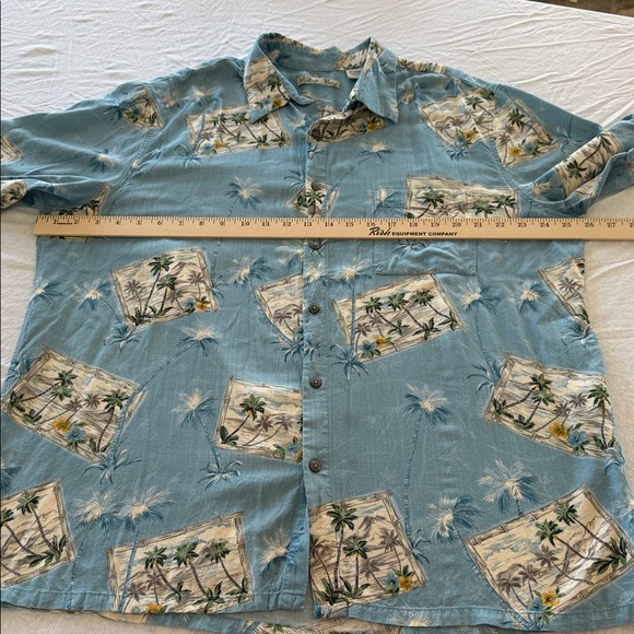 Batik Bay Vintage Hawaiian Blue 100% Rayon Button Down XL Shirt. Beach, Cruise - Picture 7 of 10